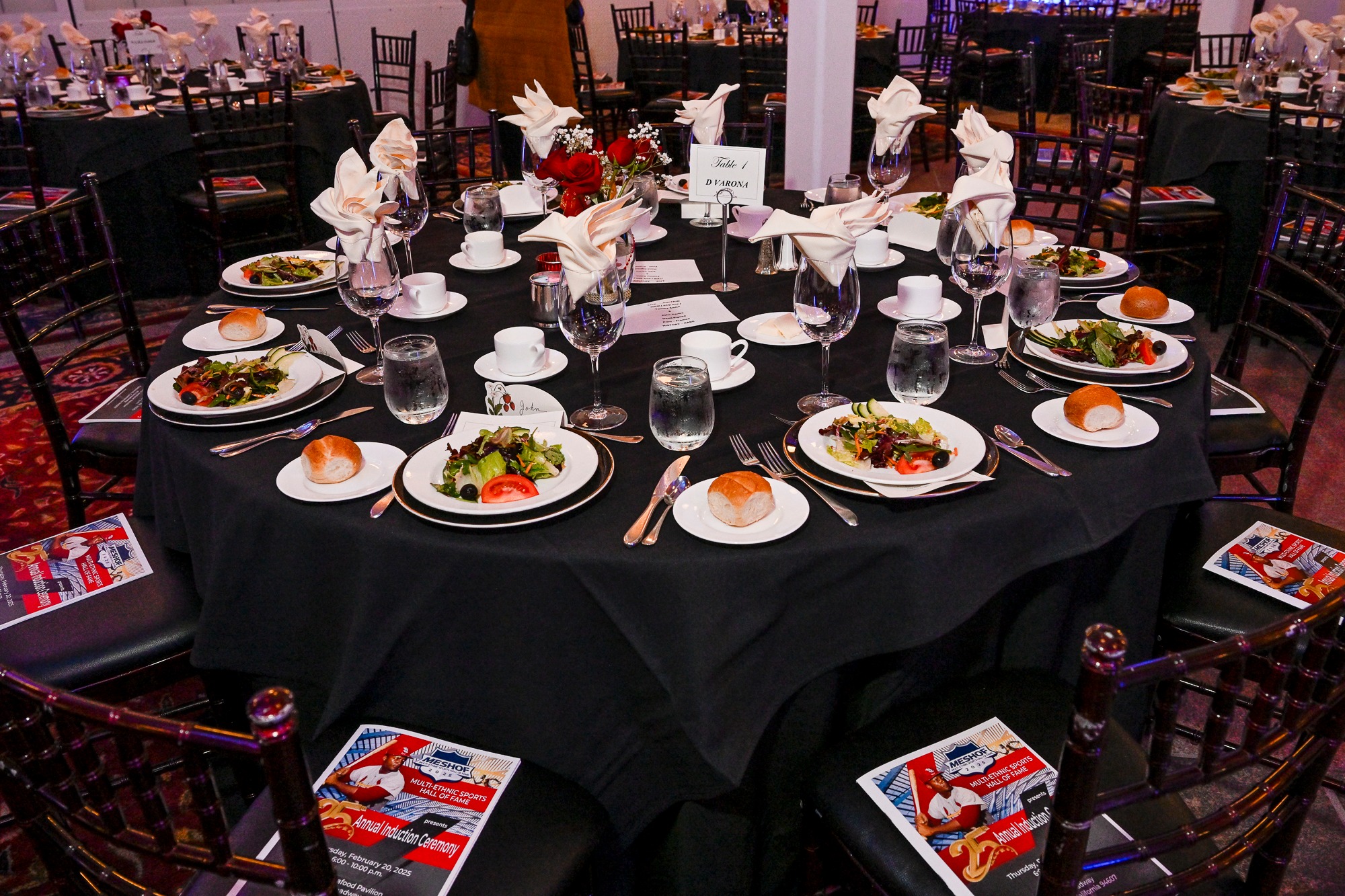 Elegant banquet table setup at a MESHOF event