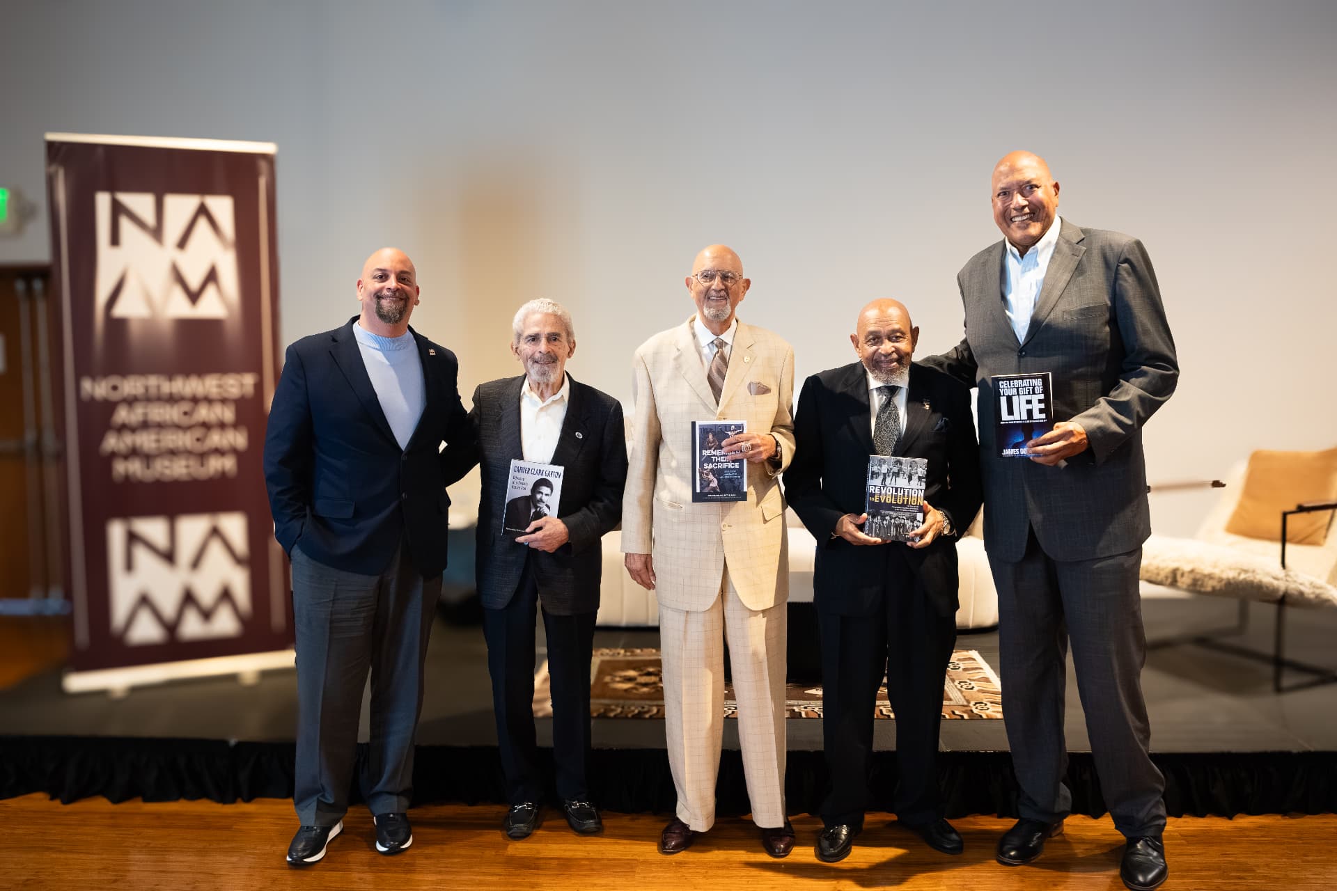Roundtable discussion panel with authors