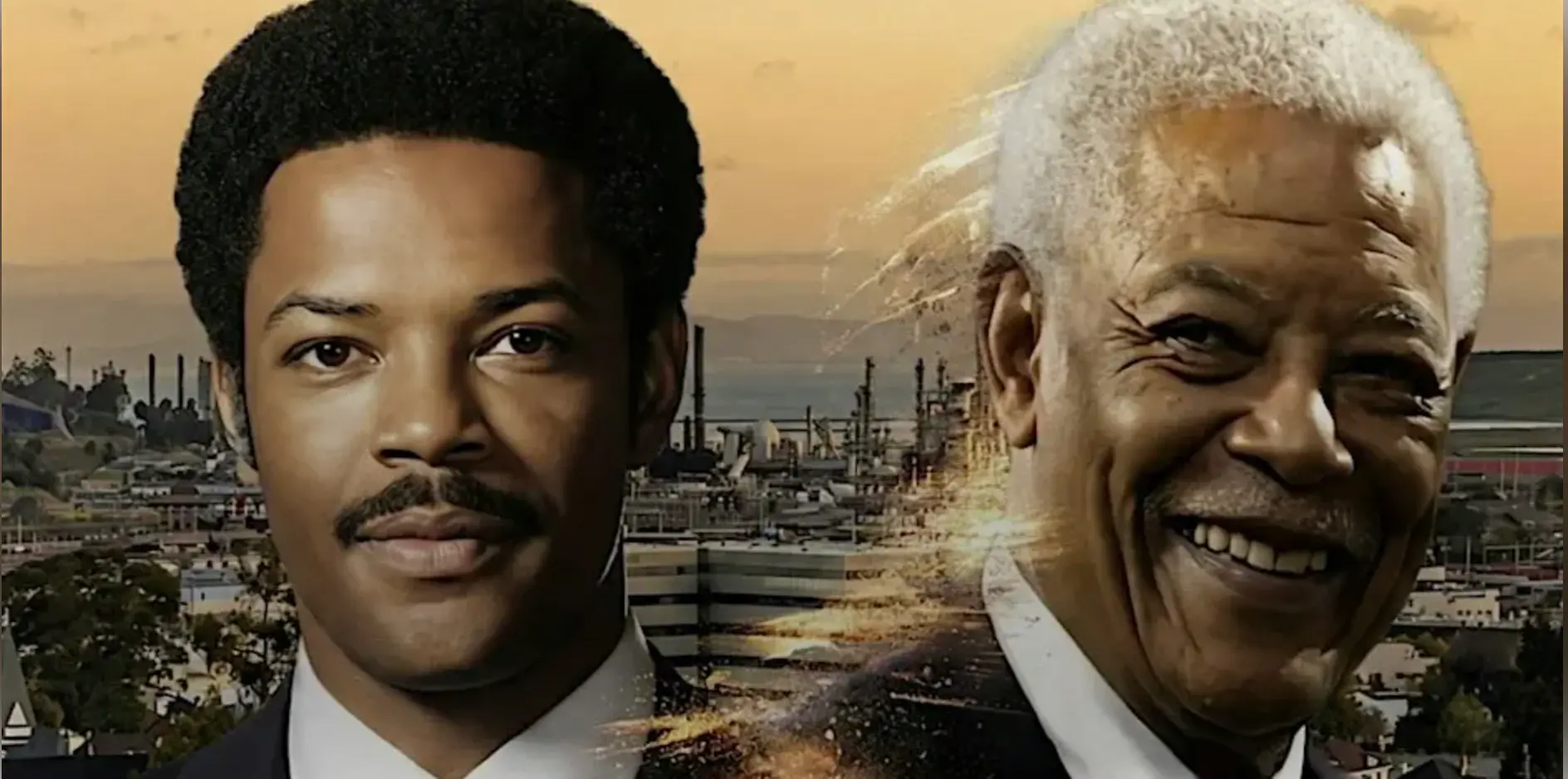 Portrait tribute featuring Nelson Mandela