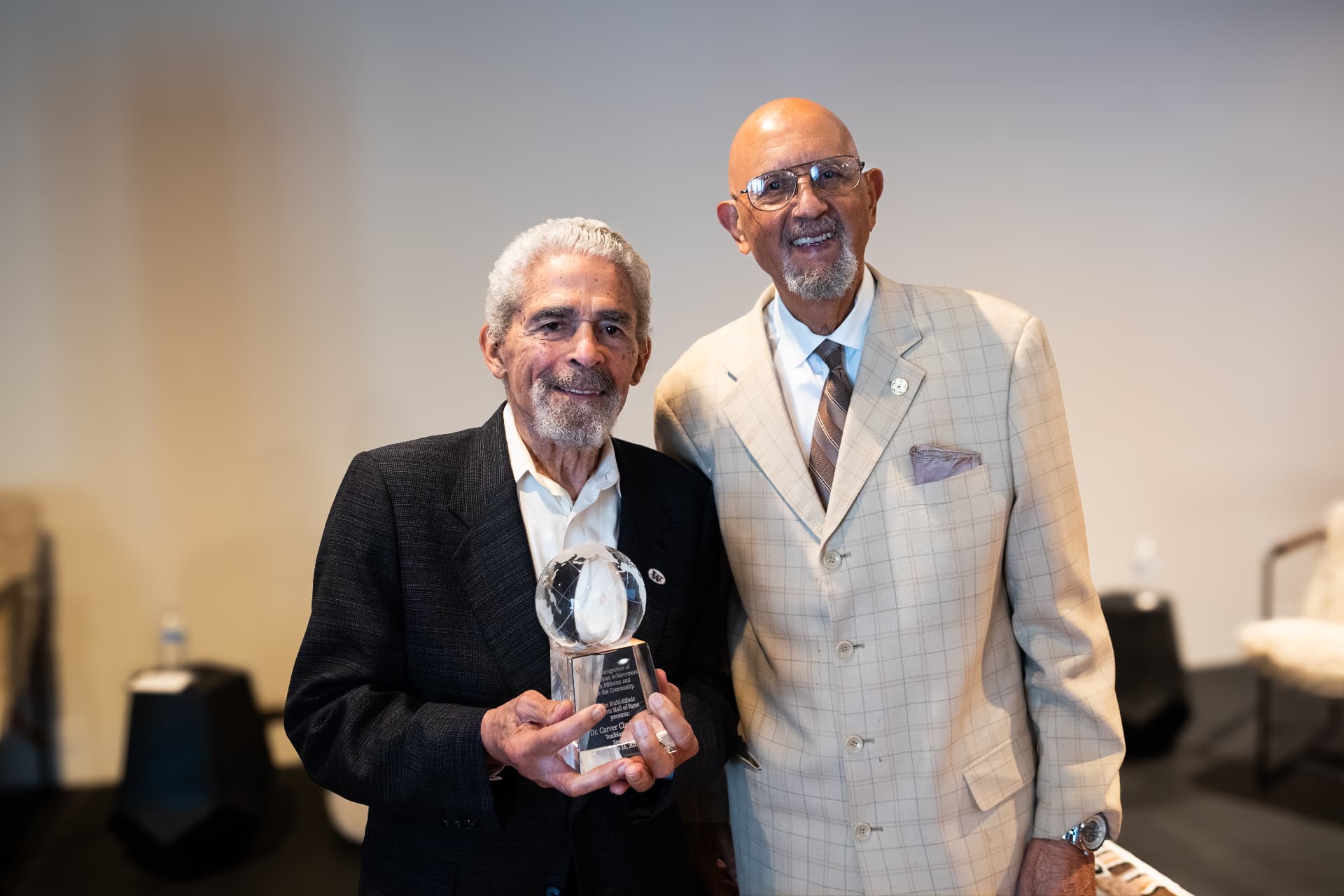 Carver Clark Gayton receiving an award